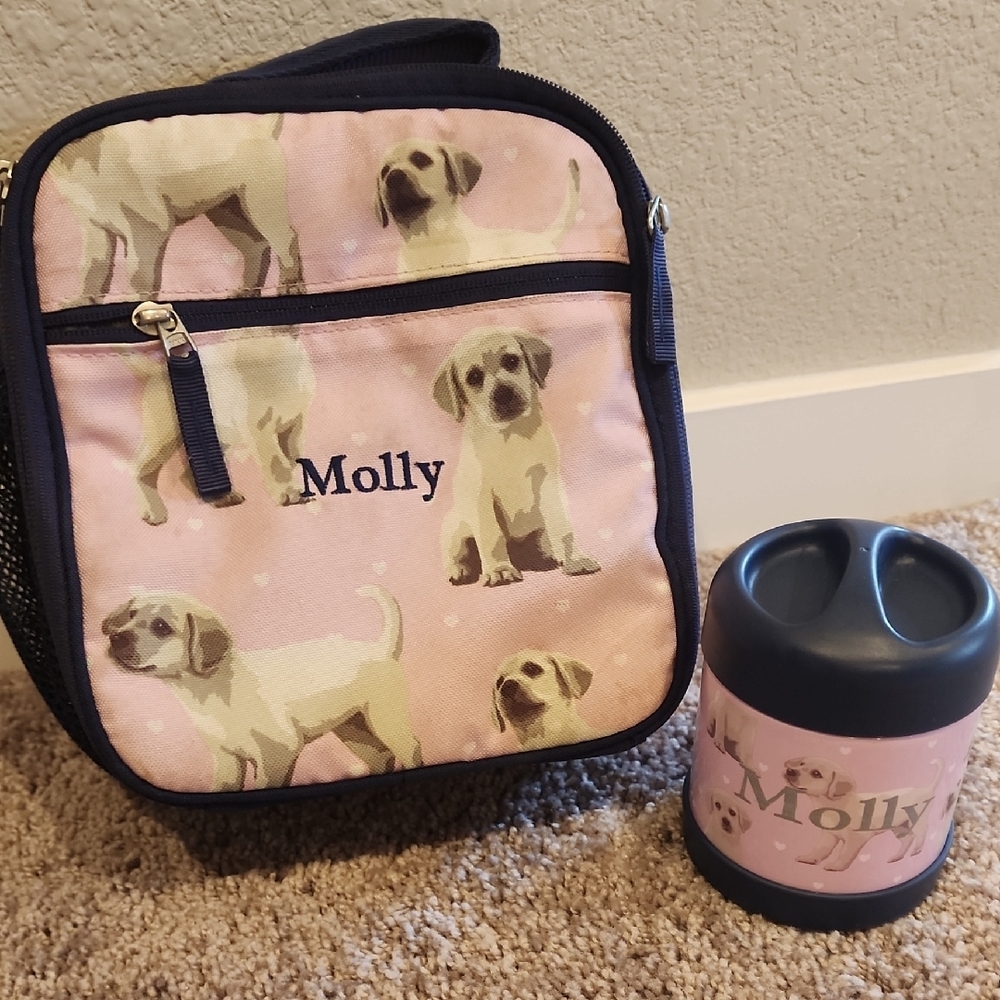 Dog Print Lunch Bag and Container Set